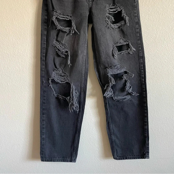BDG Urban Outfitter Jeans Women’s 27 Black High Rise Baggy Skater Ripped Grunge - Picture 9 of 16